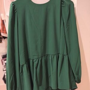 POMANDER PLACE
Hunter Green Carlota Peplum Blouse